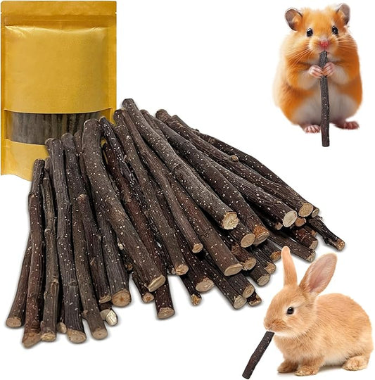 Apple Sticks 300g(0.7LB) Small Animals Wooden Pet Chew Treats Toys for Guinea Pigs Hamsters Rabbits Chinchillas Squirrels Small Animal Molar Wood Treats Toys