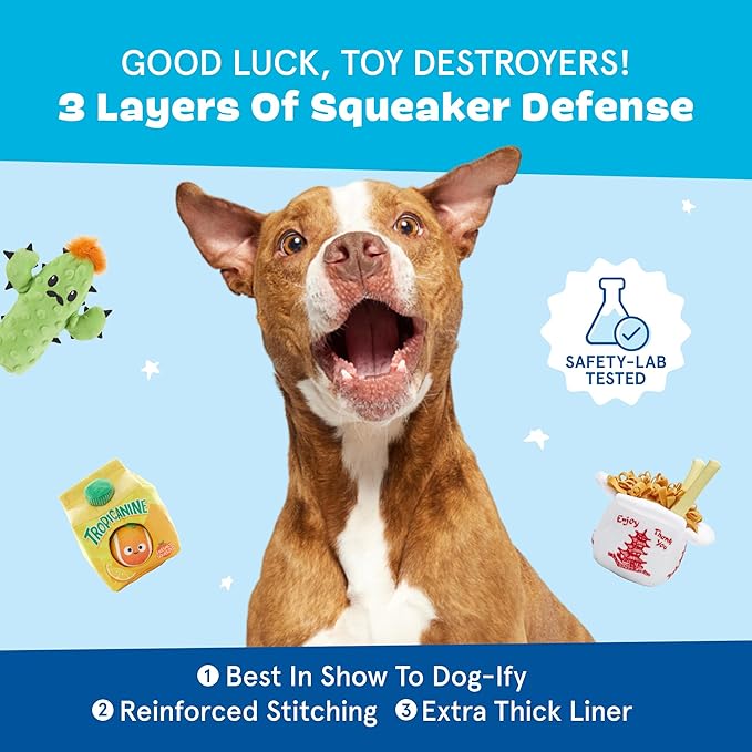 BARK Drool Ranch Chips Holiday Plush Dog Toy | Squeaky Fun for Medium Dogs