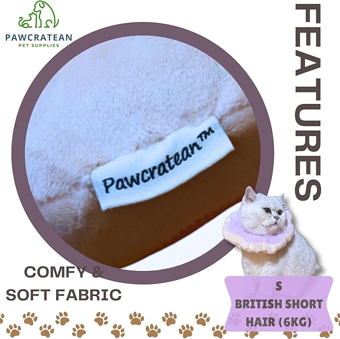 Adjustable Comfy Flower Style Elizabeth Collar for Cats Puppies Soft Recovery Cone Pet Protective Neck Collar (Purple, Small)