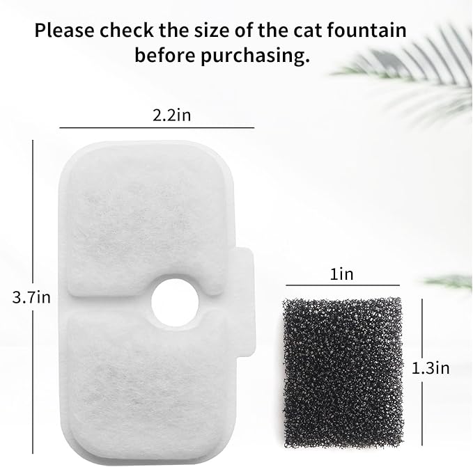 Cat Water Fountain Filter, 24 Pack Cat Fountain Filter Replacement with 24 Sponges Compatible With PETLIBRO® Dockstream Tomxcute Cat Water Fountain PLWF005 / PLWF105 / PLWF115 / PLWF305
