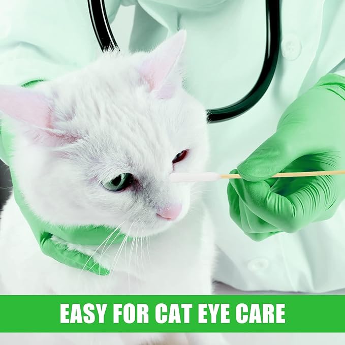 Dog Ear Cleaner Q Tips, 200pcs 6-Inch Long Cotton Swabs for Dogs - Biodegradable Qtips for Ear Cleaning, Infection Treatment, Wax Removal & Pet Care