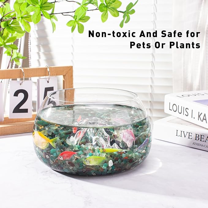 3 Lb Green Agate Crushed Stone Crystal Chips Bulk, Natural Polished Aquarium Stones Pebbles Irregular Decorative Rocks for Fish Tank, Vase Fillers, Succulent Plants Decor