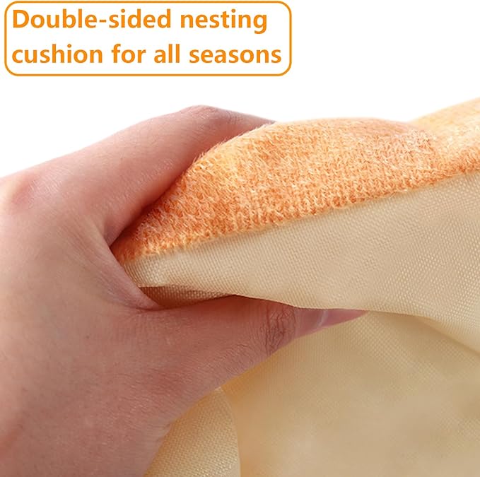 Bunny Bed, Rabbit Bed Carrot Shape, Soft & Machine Washable with Removable Cushion for Guinea Pig Chinchilla Squirrel Hedgehog and Other Small Animals (Carrot Shape)