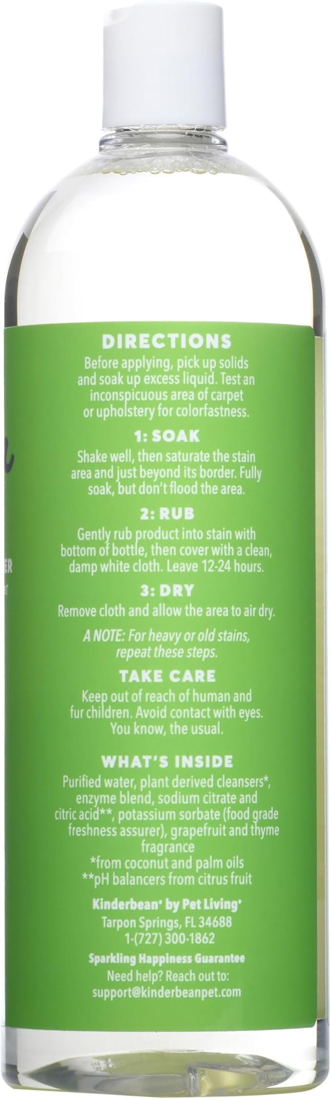 Dog & Cat Urine Stain and Odor Eliminator for Carpet, Upholstery, Hard Floors - Single 32 oz., Grapefruit & Thyme Scent, Enzyme Bio-Active Formula with Squeeze and Spray Top