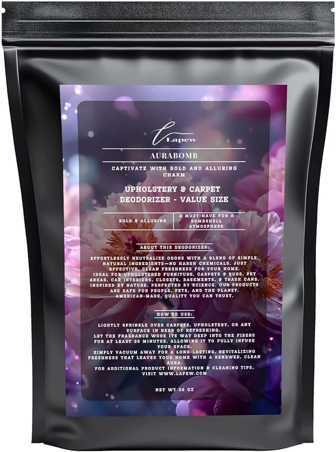 Aurabomb Carpet Freshener Powder Refill 36 oz | Powerful Odor Eliminator for Home | Upholstery Deodorizer | Carpet Deodorizer | Pet Urine | Cat Litter Box | Bombshell Fragrance