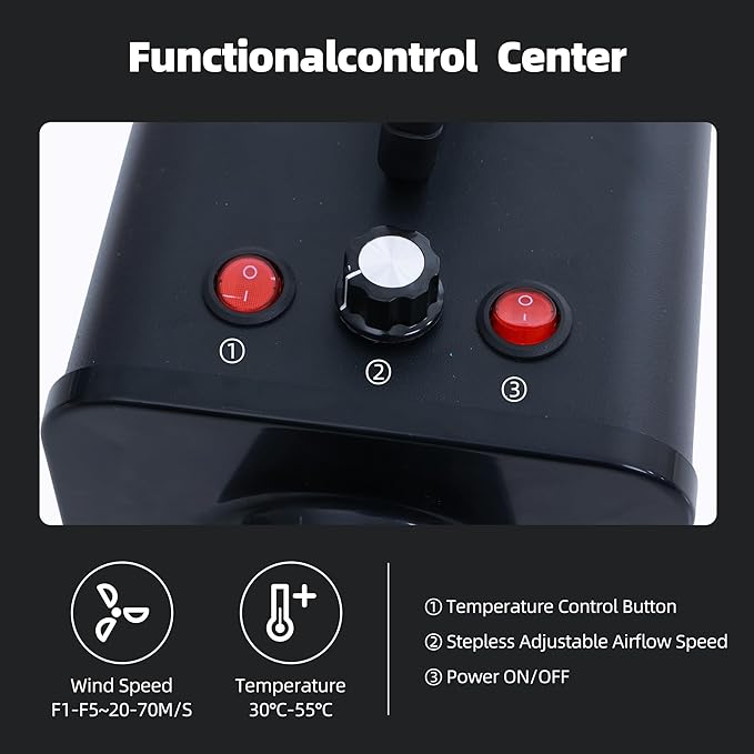 2400w 75m/s Dog Dryer for Pet Grooming, High Velocity Pet Hair Dryer with Heater, Adjustable Speed, 4 Nozzles and a Comb, Purple