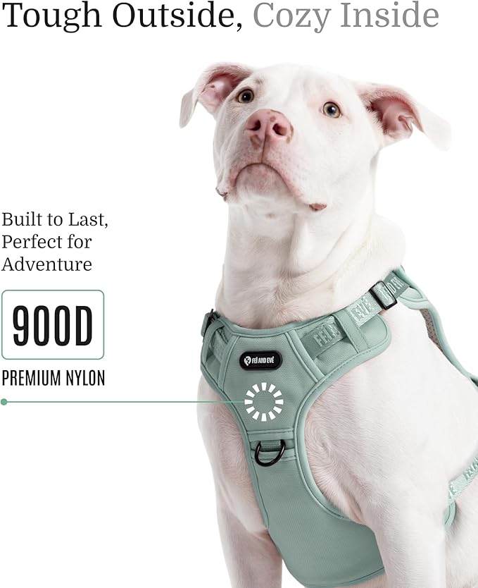 2025 New Edition, Fei & Eve MagEase Dog Harness - 3-Second Magnetic Buckles | 3-Point No-Pull Control | Heavy-Duty 900D Nylon | Dual Safety Handles | Breathable Mesh | Adjustable Fit | X-Large, Green
