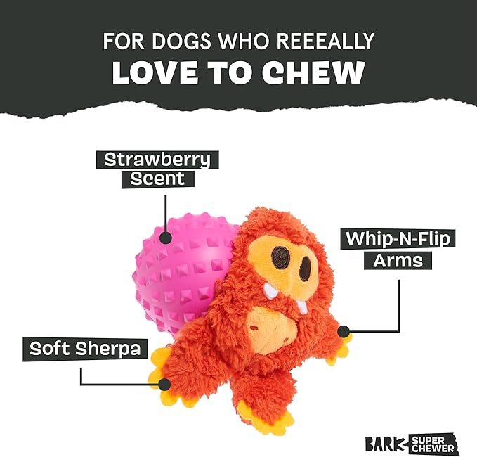 Barkbox Betty Bigfoot Dog Toy for Medium to Large Aggressive Chewers, Durable with Hidden Surprise Toy Inside for Extended Playtime