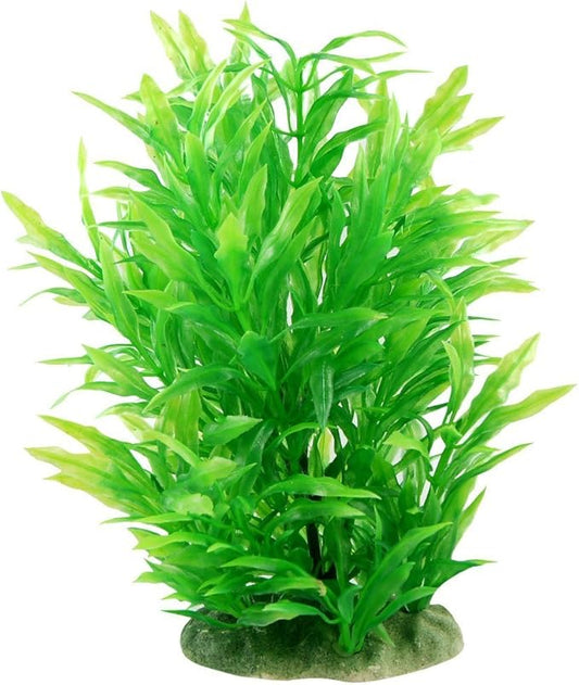 CNZ Aquarium Decor Fish Tank Decoration Ornament Artificial Plastic Plant Green (8.9-inch Green)