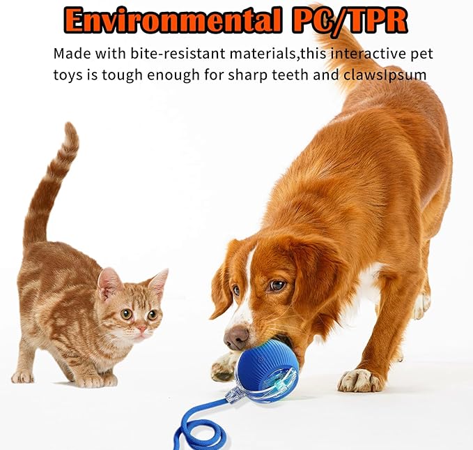 Cat Ball Toy,New Interactive Rolling Cats Dog Toy Balls 360° Smart Automatic Rolling Pet Ball, Fast Moving Toy for Dog,Interactive Toys for Cats (Pink)