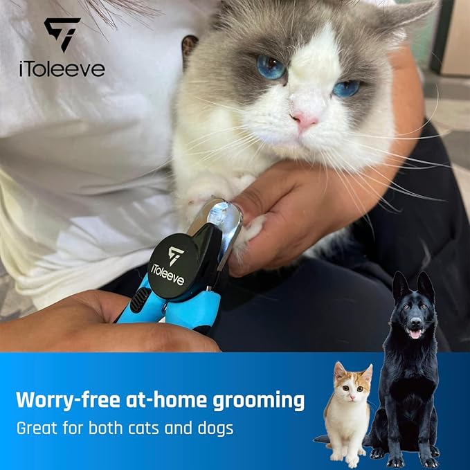 LED Dog Nail Clipper with Light, Illuminates Nails or Bloodline for Safe and Easy Trimmers, Extra Sharp for Thick Nails, Quick Sensor, Avoid Over Cutting Toenail, for Cats & Dogs