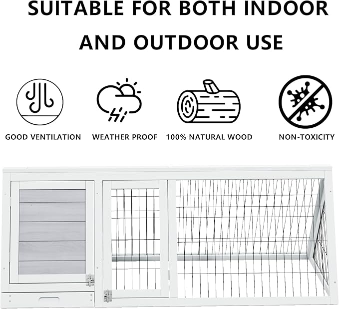 Chicken Coop Indoor Outdoor,Wooden Brooder Box,A-Frame Poultry Quail Cages Duck House with Ventilating Wire Rabbit Hutch for Small Animals (Grey)