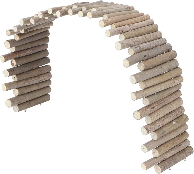 Ejoyous Hamster Wooden Bridge, Wood Ladder Hamster Fence Hideout Cage Bedding Climbing Toys for Syrian Hamsters Gerbil Small Animals (30CM Fence)
