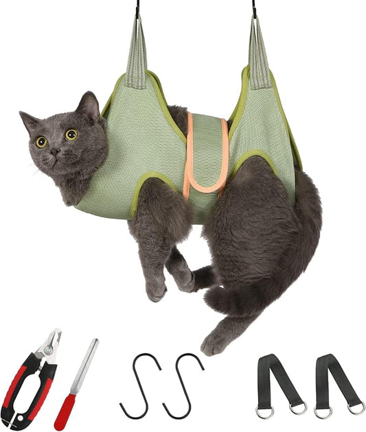 Guzekier Cat Grooming Hammock Harness for Cats, Cat Nail Clipper
