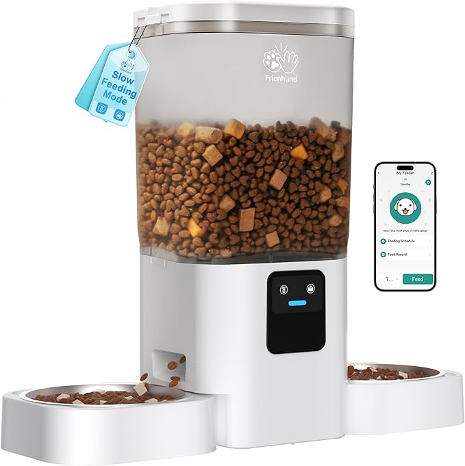 5G WiFi Automatic Cat Feeder with Slow Feed for 2 Cats: Automatic Dog Feeder with 7L Large Food Storage, Cat Food Dispenser with Alexa for Multiple Pets, Detachable for Easy Cleaning -29 Cup