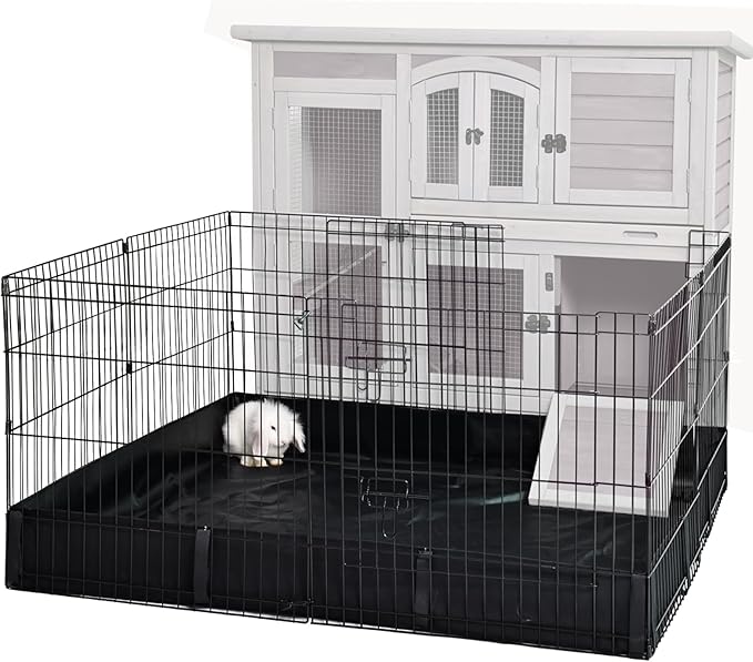 GUTINNEEN Rabbit Pet Playpen Bunny Run Extension Indoor Small Animal Pen (Playpen Only)