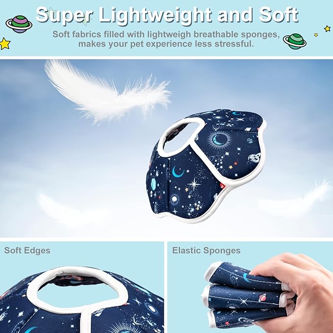 Depets Cat Cone Collar Soft, Adjustable Lightweight Cat Recovery E Collar to Stop Licking for Puppy Rabbit, Waterproof Pet Cone for Small Animal After Surgery Grooming, Neck Girth 9.5 in