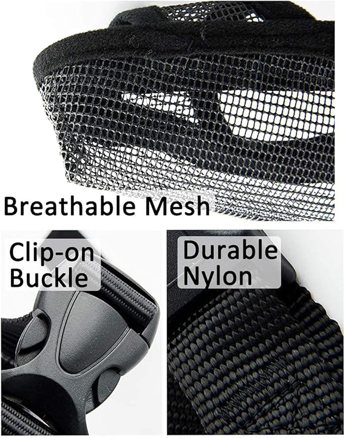 Crazy Felix Nylon Dog Muzzle for Small Medium Large Dogs Dachshund Beagle Poodle Labrador, Air Mesh Breathable and Drinkable Pet Mouth Guard for Anti-Biting Chewing Scavenging (XXS, Black)