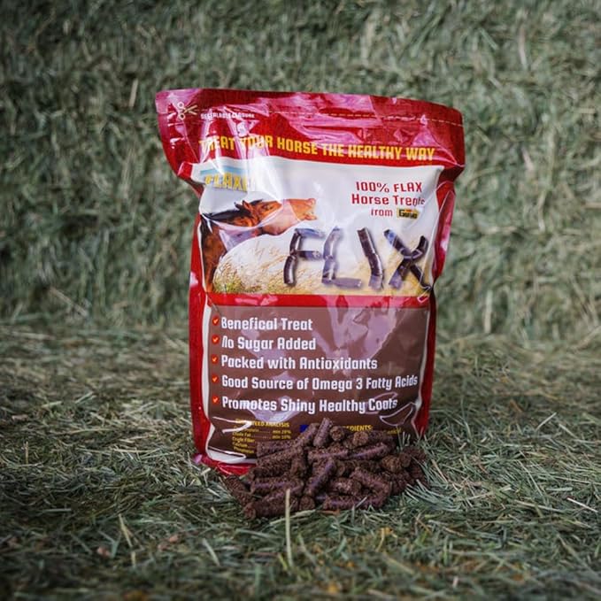 Flix 9 lb, 100% Flaxseed Healthy Treats for Horses, High in Omega-3
