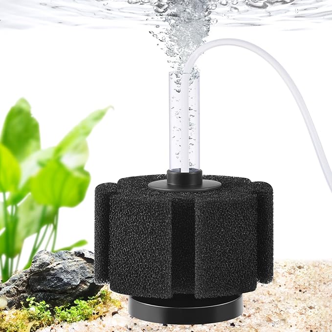 FEDOUR Aquarium Sponge Filter, Ultra Quiet Aeration Bio Sponge Filters for Breeding Fry Shrimp Betta Fish Tank, Efficient Submersible Aquarium Filter for up to 100Gallon Tank (M for up to 50gallon)