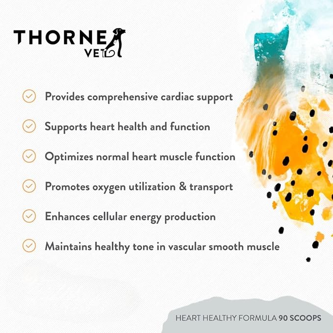 ThorneVET Heart Health Formula – Cardiovascular Support for Dogs & Cats, 90 Scoops