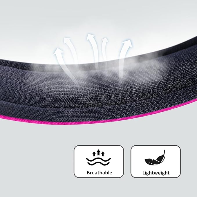 Didog Soft Padded Dog Collars for Medium Dogs, Lightweight and Breathable Dog Collar with Metal Buckle, Rose Purple, L