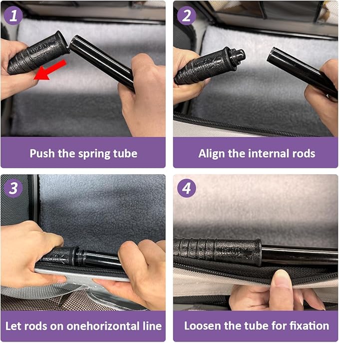 Extra Large Cat Carrier Soft Sided, Portable Small Dog Carrier for 2 Cats, 24"x16.5"x16" Car Travel Folding Comfortable Design, Purple