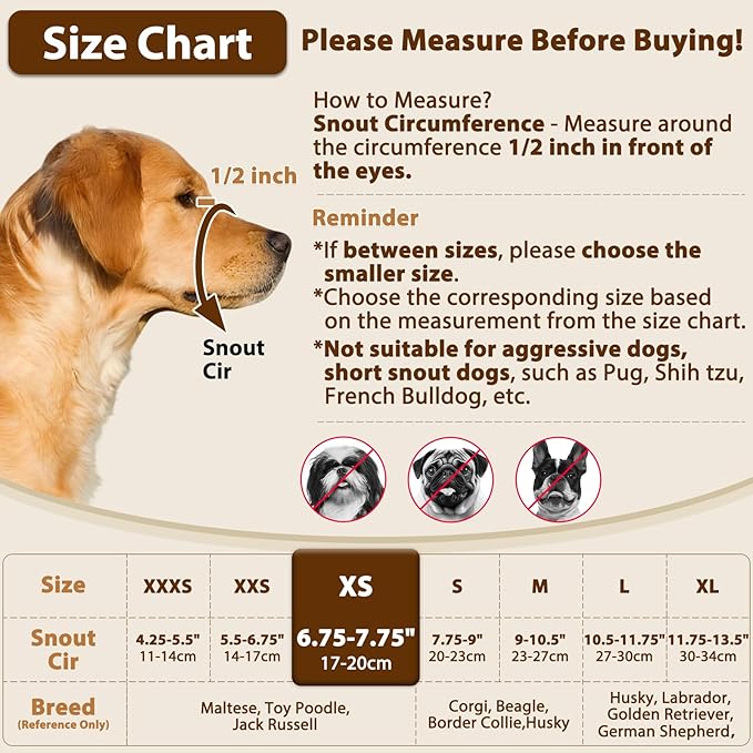 Crazy Felix Nylon Dog Muzzle for Small Medium Large Dogs Dachshund Beagle Poodle Labrador, Air Mesh Breathable and Drinkable Pet Mouth Guard for Anti-Biting Chewing Scavenging(XS, Pink)