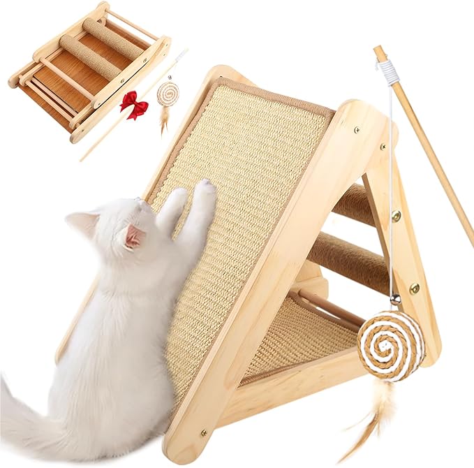 Cat Sisal Scratching Ramp Cats Scratching Post Kitten Scratcher Ramp Sisal Scratcher Posts for Indoor with Cat Teaser