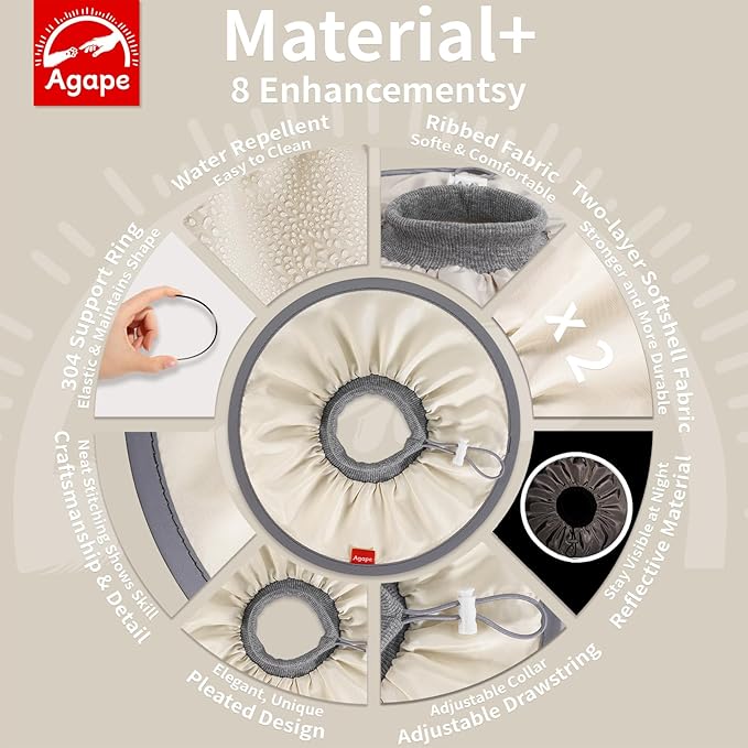 Agape Comfortable Cat Cone - Lightweight Soft Recovery Collar for Cats After Surgery - Protective E-Collar for Small, Medium, and Large Cats - Stops Licking & Scratching for Wound Care