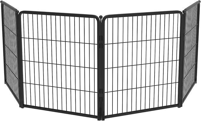 FXW Homeplus Unleashed Indoor Dog Playpen - Stress-Free and Safe Play, Heavy Duty 32 Inch 4 Wire Panels Dog Pen for Small and Medium Dogs, Black│Patented