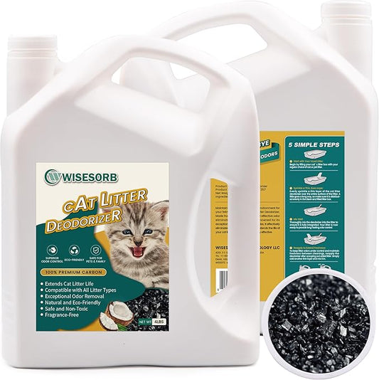 Cat Litter Deodorizer - 4Lb Activated Carbon Litter Box Odor Eliminator Absorber Unscented, Cat Litter Odor Control Room Deodorizer Solution for Homes with Pets