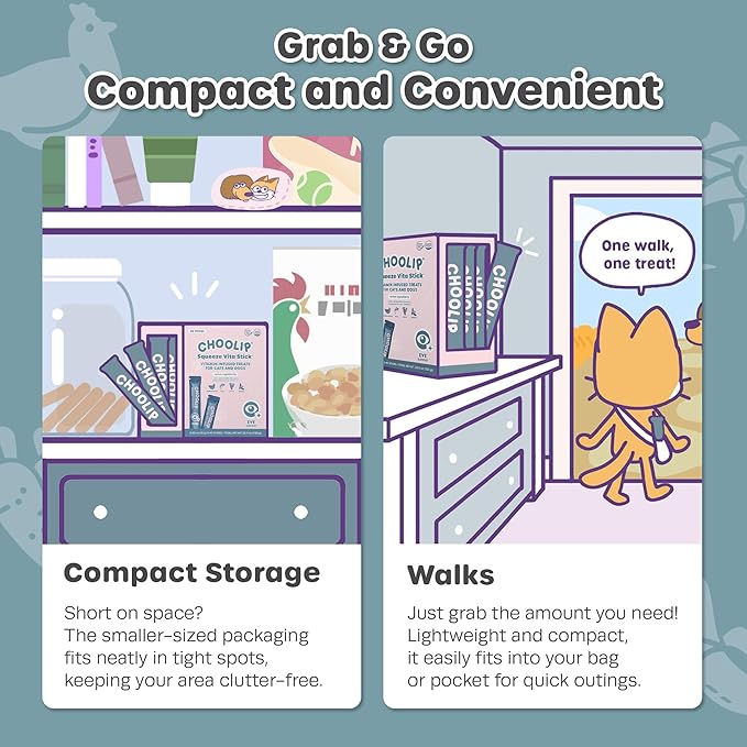 Grab & Go Squeeze Vita Stick Lickable Treats for Dogs & Cats. 49 Eye Health Sticks with Essential multivitamins. Soft and Tasty Paste for All Life Stages, Supporting Eyes Health