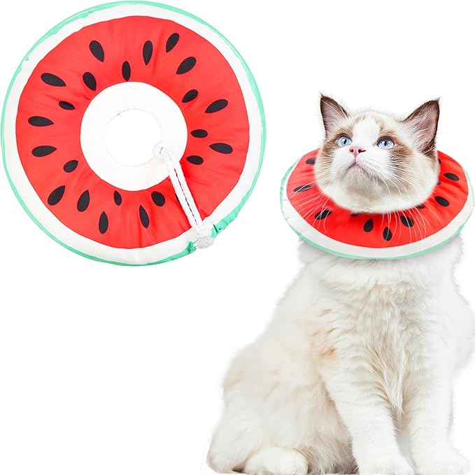 Cat Cone Collar Soft, Waterproof Cat Recovery Collar for Wound Healing Cute Donut Adjustable Kittens Cones to Stop Licking Comfortable Neck Elizabethan Collars for Cats Kittens After Surgery