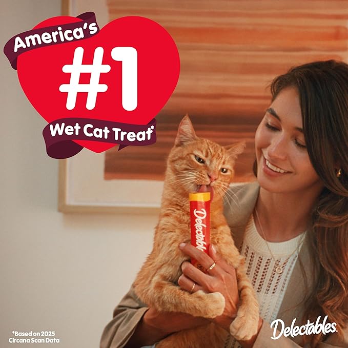 Delectables Squeeze Up Kitten Creamy Squeezable Puree, Lickable Wet Cat Treats, Grain Free, No Added Fillers, No By-Products, No Added Preservatives, 0.5 Ounces Tube Tuna & Salmon, 32 Tubes Total