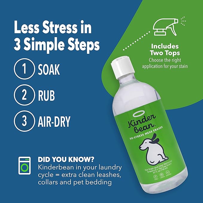 Dog & Cat Urine Stain and Odor Eliminator for Carpet, Upholstery, Hard Floors - Single 24 oz., Grapefruit Tea Tree Scent, Enzyme Bio-Active Formula with Squeeze and Spray Top