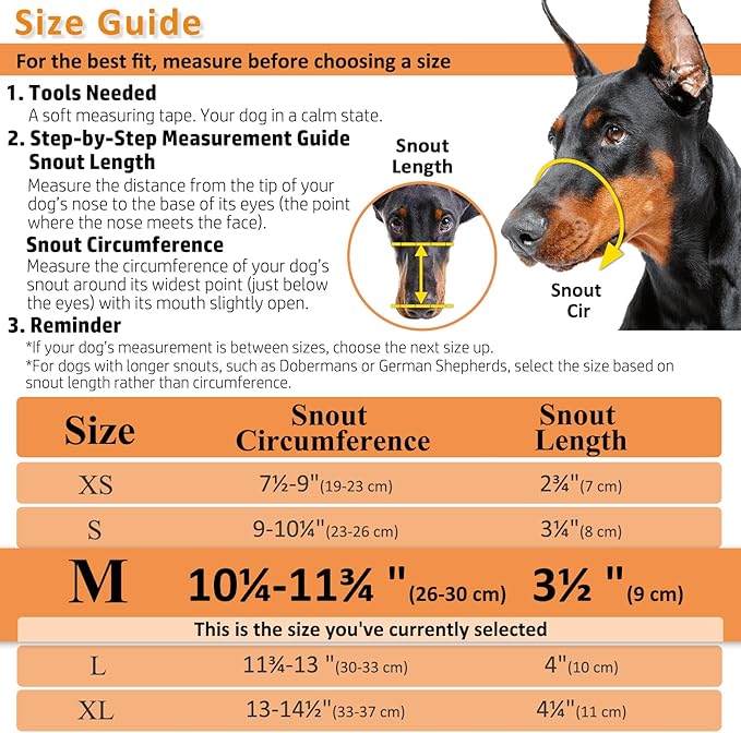 BARKLESS Dog Muzzle, Basket Muzzle for Biting, Chewing and Scavenging, Humane Cage Mouth Cover, Perfect for Grooming and Training Small, Medium, Large Aggressive Reactive Dogs (M, Brown)