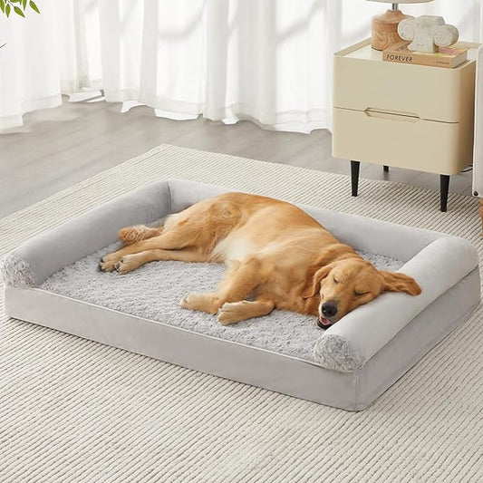 BFPETHOME Dog Beds for Large Dogs, Orthopedic Dog Bed for Medium Large Dogs,Big Waterproof Couch Pet Bed with Removable Washable Cover