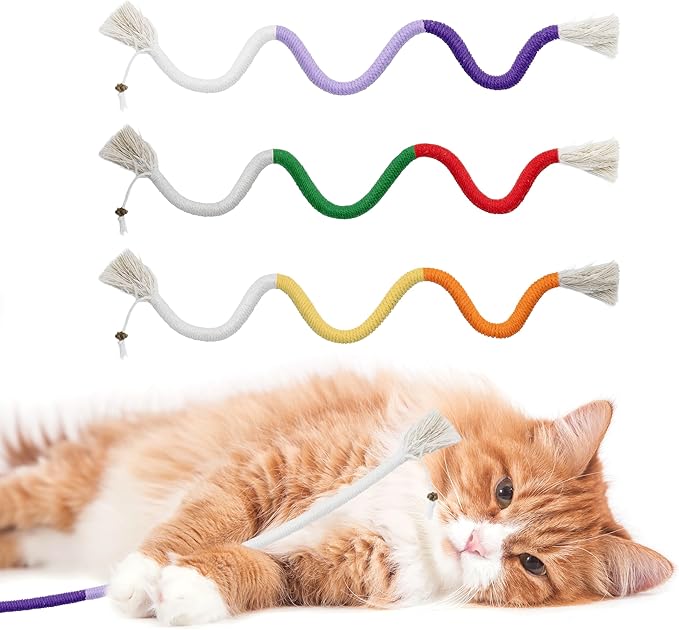 3pcs Safe Cat Rope Toy,Teeth Clean Toy for Cat, Cat Chew Toys for Indoor Cat,Kitten Interactive Toys
