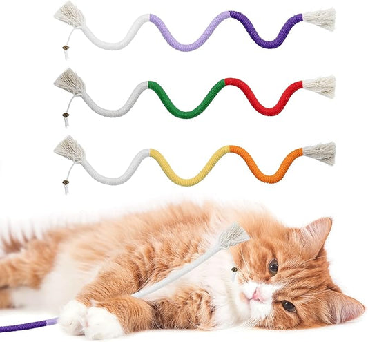 3pcs Safe Cat Rope Toy,Teeth Clean Toy for Cat, Cat Chew Toys for Indoor Cat,Kitten Interactive Toys