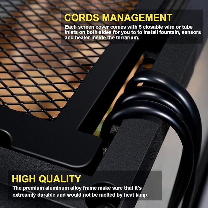 32 Gallon Professional Glass Terrarium 24"x18"x18" Durable Reptile Habitat Tank with Heat Resistant Aluminum Alloy Frame, Dual Front Swinging Doors for no Jam by Sand and Other Debris