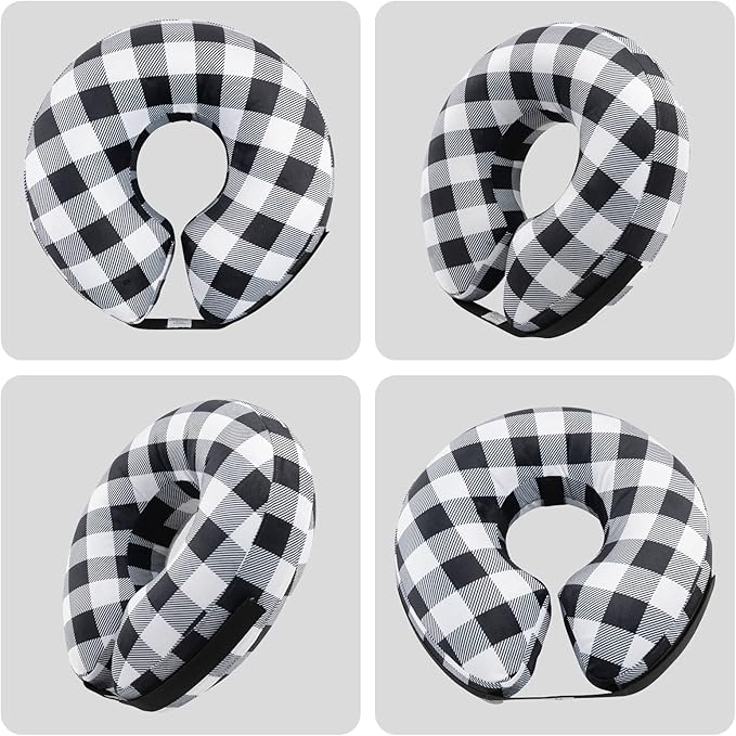 CuteBone Inflatable Dog Cone with Removable Soft Fleece Covers for Small/Medium/Large Dogs and Cats Neck Donut Collar After Surgery GWB03L