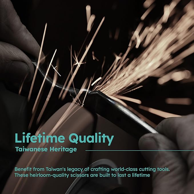 7" Dog Grooming Scissors – Handcrafted, Ergonomic, VG10 Stainless Steel for Sharper, Tougher, Better Edge Retention, Lightweight Shears with 3D Convex Blade for Dogs and Cats