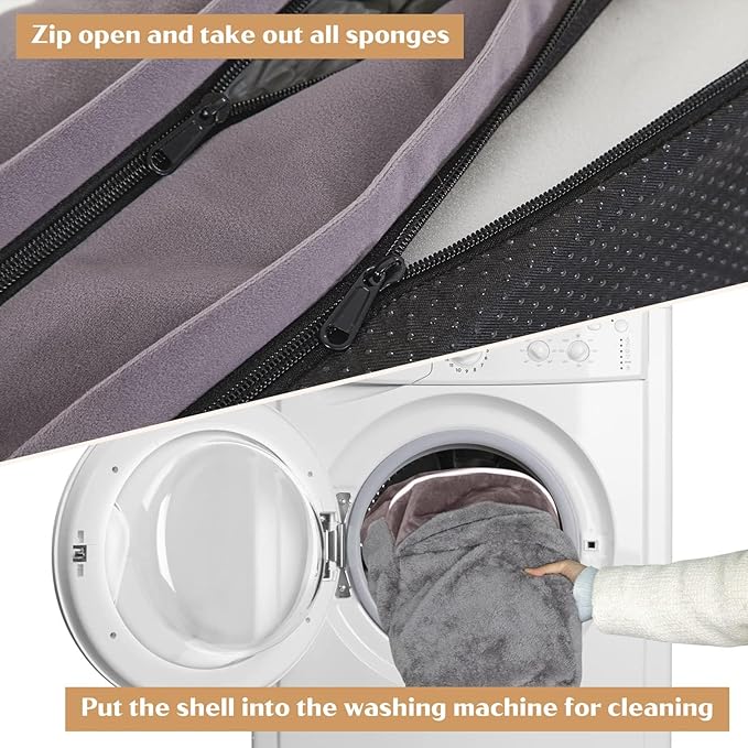 Comfort Expression Medium Dog Beds Waterproof Orthopedic Foam Dog Sofa Beds for Medium Large Dogs Comfy Pet Bed with Washable Removable Cover & Non-Slip Bottom(Medium,Purple)