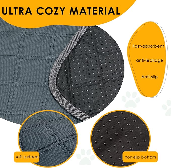 4 Pack Guinea Pig Cage Liners Washable Guinea Pig Bedding Reusable Waterproof Super Absorbent Guinea Pig Pee Pads Anti Slip Mat for Small Animals Rabbit Hamster Rat - 24" x 18"