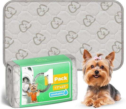 FXW Washable Pee Pads for Dogs, Puppy Pads with Super Absorbent, Specifically Designed for 24inch Cages, 23" × 17" Rectangle, Khaki, 1 Pack