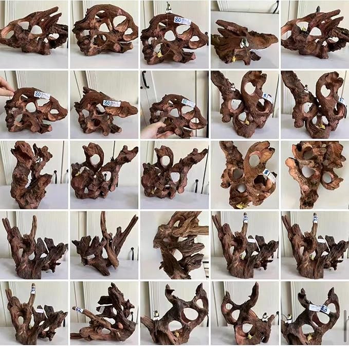 Driftwood for Aquarium Natural Aquarium Wood for Aquascaping Fish Tank Decorations Reptile Tank Decor (Porous Natural Driftwood 10-16“)