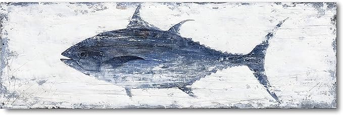 Yihui Arts Canvas Wall Art Abstract Fish Canvas Art- One Panels Nordic Minimalist Painting Large Pictures Canvas Artwork Framed for Home Office Decor