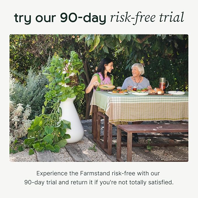 Farmstand Starter Kit + 30 Seedling Credits | Family Hydroponic Growing System Kit | Self-Watering Outdoor Vertical Garden Planter Tower | 5ft 5in | Made in USA