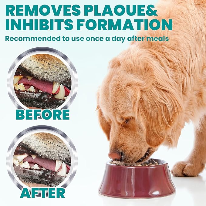 Dental Care Finger Wipes 120 Counts,Teeth Cleaning Finger Wipes for Dogs & Cats,Reduces Plaque & Supports Oral Freshness,Small Animal Stain Removers, Unscented